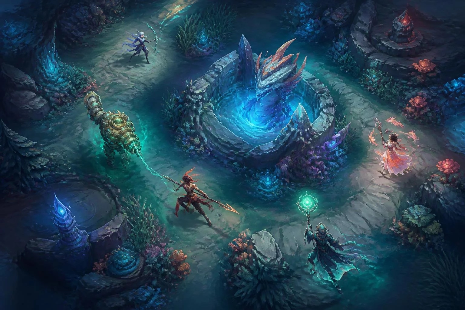 Original Dota 2 editorial game illustration